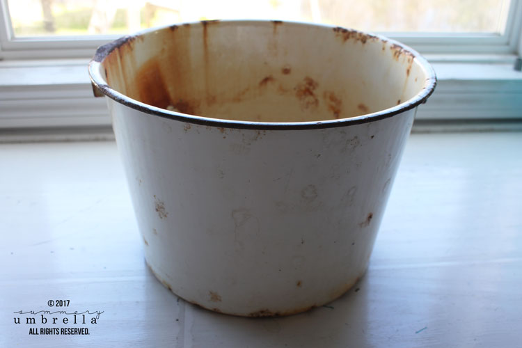 rustic bucket for flowers