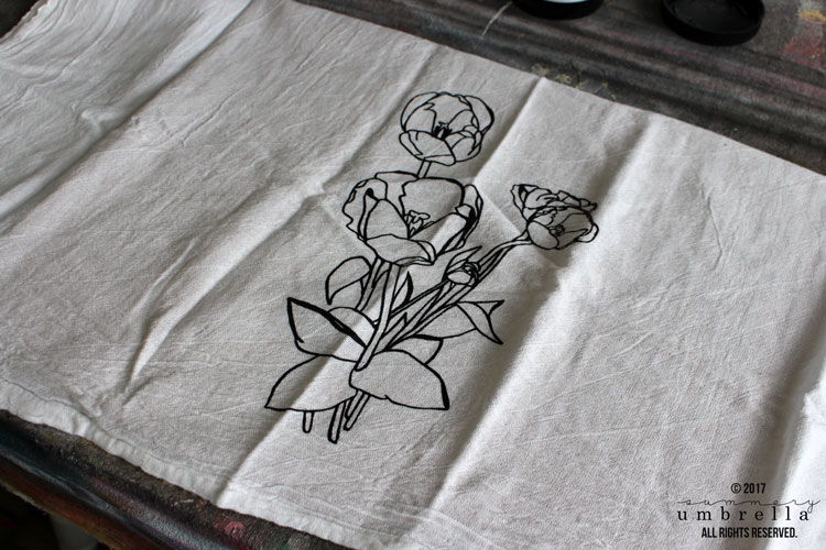 diy screen printing tea towel