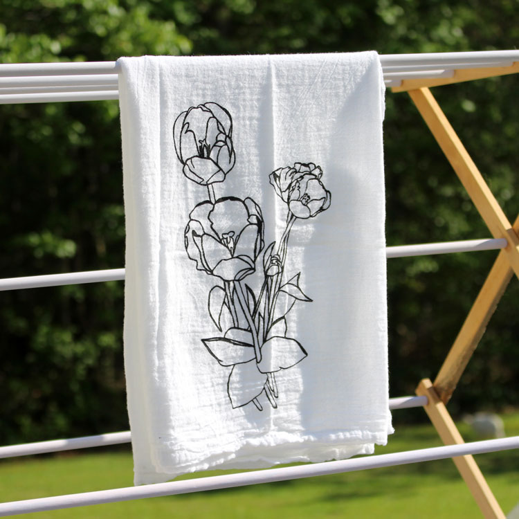 How to Screen Print a Custom Tea Towel: FREE Tulip SVG File