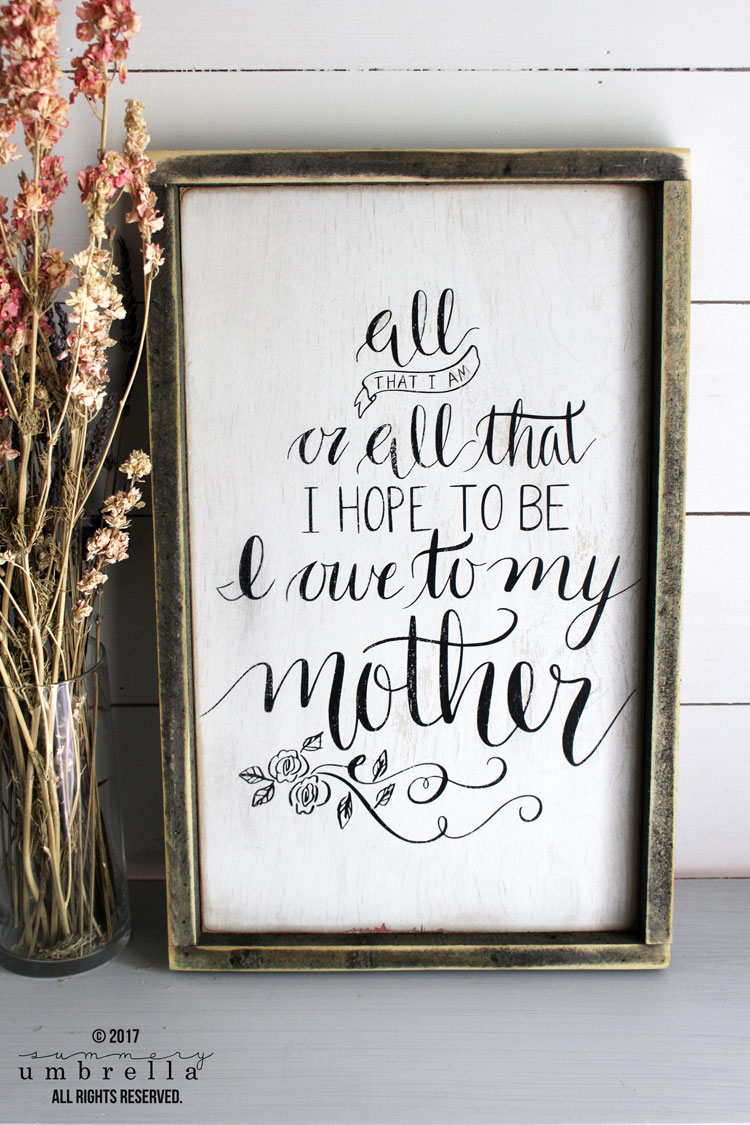 DIY wood sign for mom