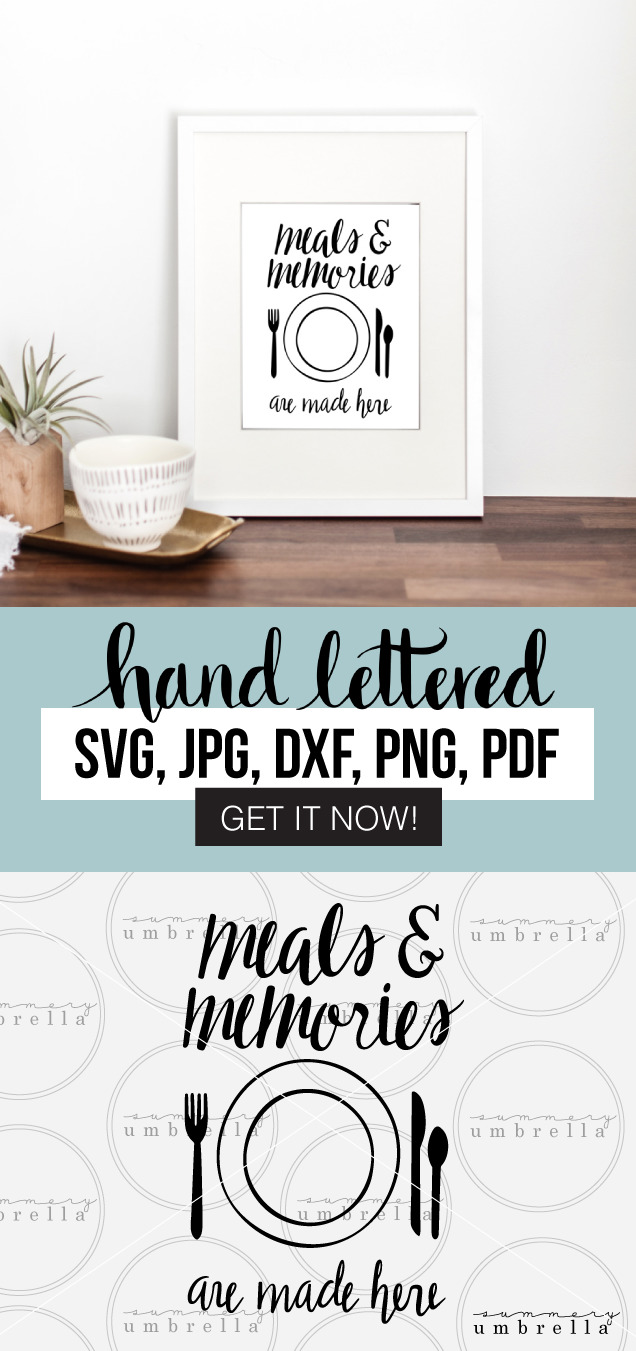 Craft cherished moments with our 'Meals and Memories Are Made Here' SVG! Download yours and unlock a world of creative freebies in our resource library. #DIYCrafts #SVGDesigns #mealsandmemories #diysign #dinnersign #diningroomsign #kitchensign