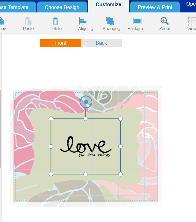 screenshot of Avery Design & Print app to make printable valentine's day cards