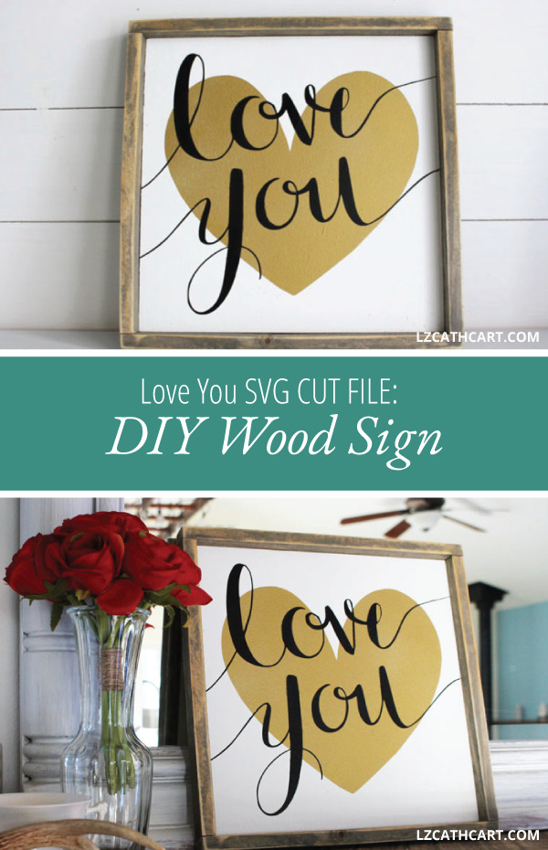 Looking for an easy Valentine's Day project for your home decor? Try this DIY Love You Sign that is great for the upcoming holiday and all year round too! #loveyou #iloveyou #valentinesdaysign #romanticsign #weddingsign #lovesign #diywoodsign #diylovesign