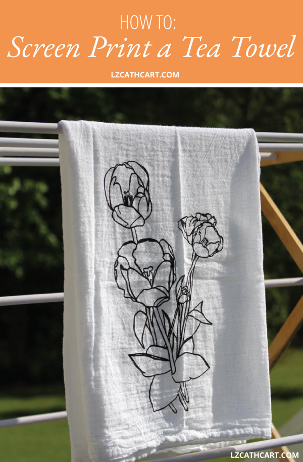 Want to know How to Screen Print a Custom Tea Towel? Today, I'm not only going to tell you how, but show you as well! PLUS, this free design is included!﻿ #diyscreenprinting #howtoscreenprint #diyteatowels